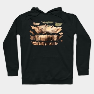 Ripped Wildlife Elephant Sniffs Hoodie